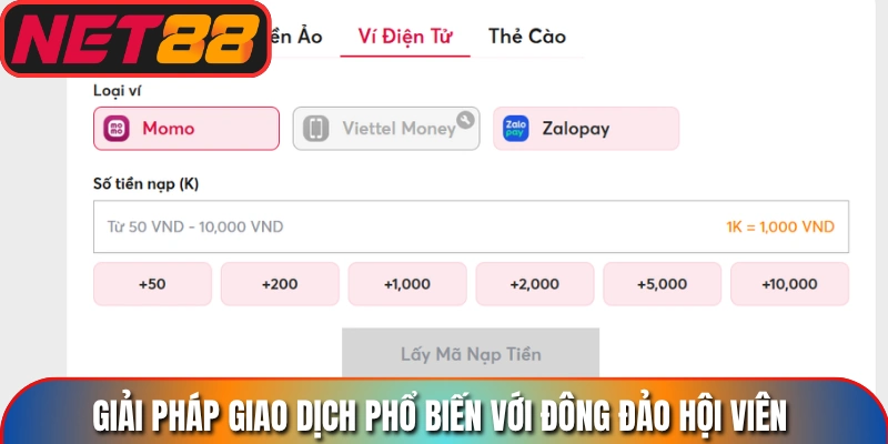 Giải pháp giao dịch phổ biến với đông đảo hội viên
