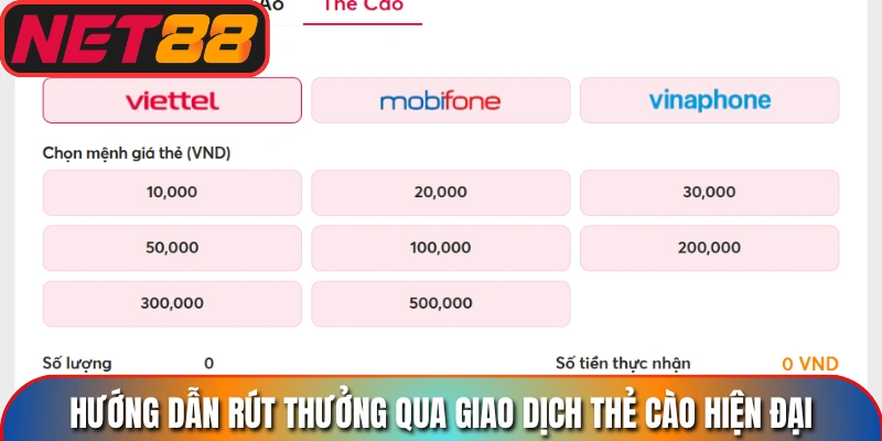 Hướng dẫn rút thưởng qua giao dịch thẻ cào hiện đại